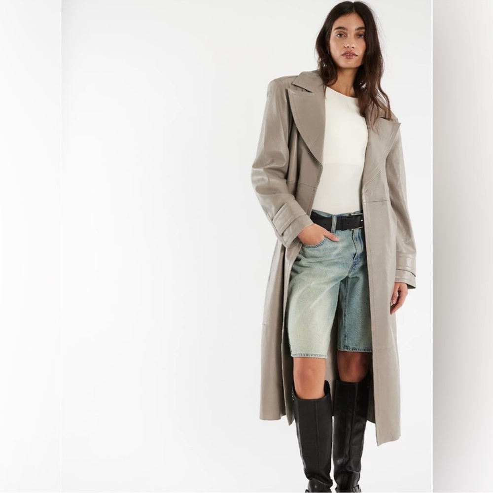 New stand studio Laney leather trench